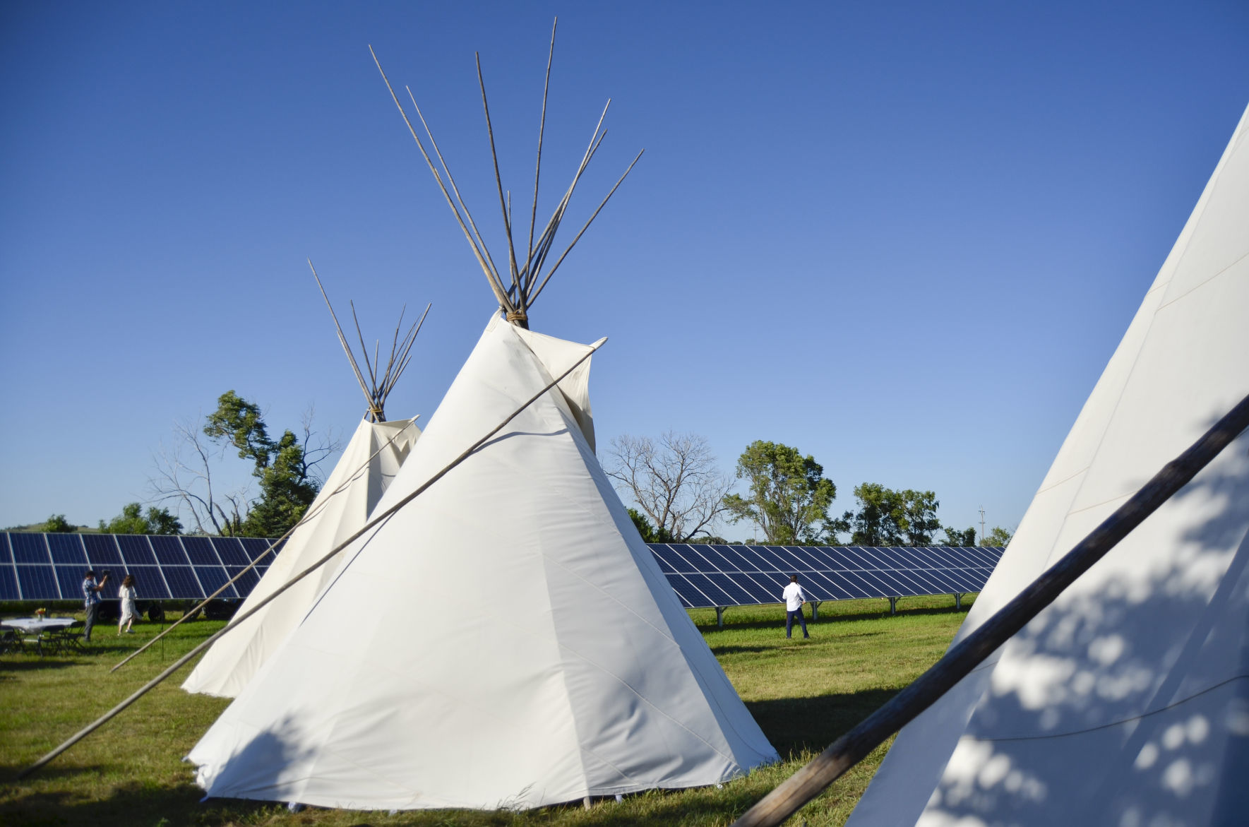 Grand opening of Cannon Ball solar farm: Tepees